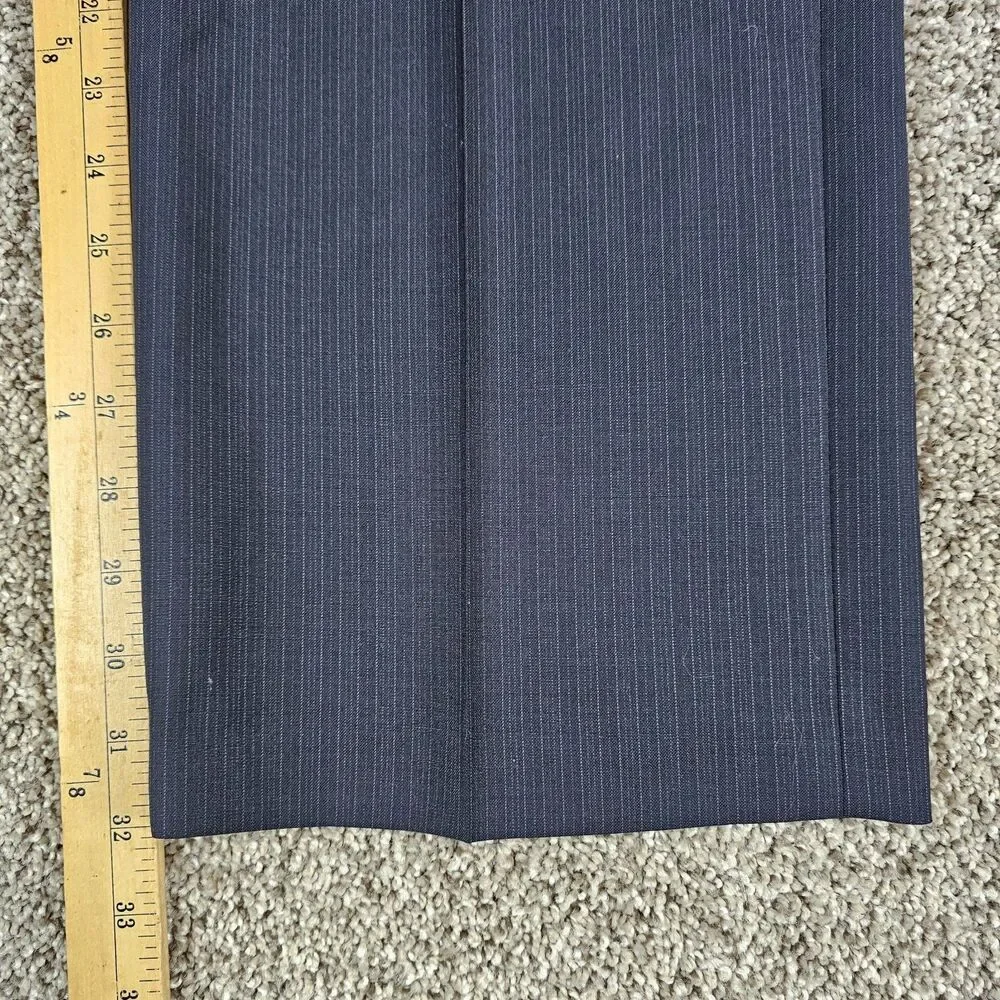 Banana Republic Pants Men 36x32 Navy Blue Wool Stripes Flat Front Trouser Slacks